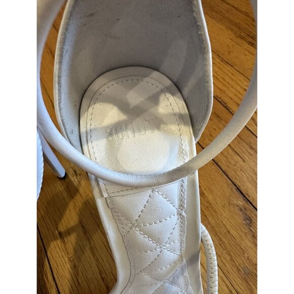 SCHUTZ Gaiah Ankle Strap Sandals in White Leather Size 7 EUC (C) - Picture 6 of 11
